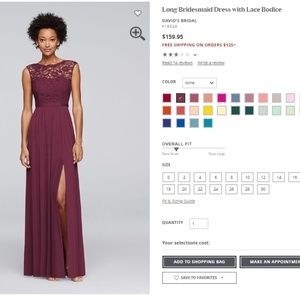 Long Bridesmaid Dress with Lace Bodice